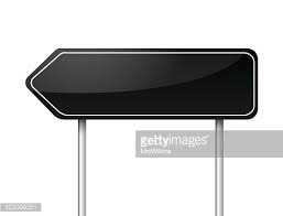 Blank Black Arrow Road Sign Vector Clipart Image