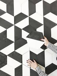 Black And White Geometric Tile Trullbrook Residence Guest Bath Creative Tile Tile Patterns Geometric Tiles