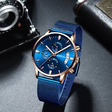 Us 24 99 50 Crrju 2273 Men Fashion Blue Dial Full Mesh Steel Strap Sport Clock Waterproof Quartz Watch Men Watches From Jewelry And Watch On Banggood Com
