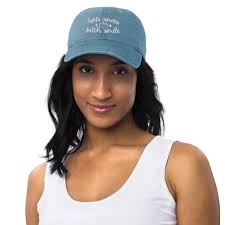 Buy Lights, Camera, Bitch, Smile Embroidered Denim Hat Online in India