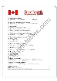 This conflict, known as the space race, saw the emergence of scientific discoveries and new technologies. Canada Quiz Esl Worksheet By Dianasuzuki
