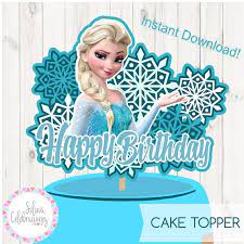Frozen Instant Download Elsa Printable Cake Topper Elsa Frozen In 2021 Birthday Cake Topper Printable Frozen Cake Topper Cake Topper Printable