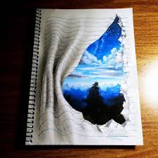 Gambar 3d keren di kertas. 25 Gambar 3d Super Keren Hanya Dari Selembar Kertas Catatan Teman Kreasi