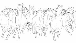Cut out one of each type of shape (head, neck, body, and front and. Stampede Free Line Art Horse Coloring Pages Horse Coloring Coloring Pages
