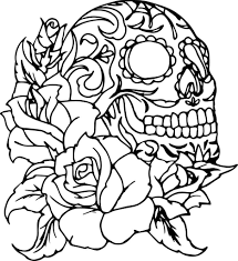 Skulls And Flowers Coloring Pages 4 By Abigail Skull Coloring Pages Rose Coloring Pages Tattoo Coloring Book