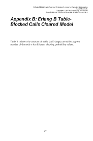 pdf appendix b erlang b table blocked calls cleared model