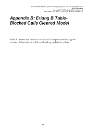 Pdf Appendix B Erlang B Table Blocked Calls Cleared Model