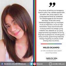 MilesOcampo expressed how happy she is for the appreciation messages and  validation she's been receiving after her acting stint in  #FPJsBatangQuiapo. #KapamilyaQuotes 📸 Miles Ocampo Like and follow ABS-CBN  for more updates.