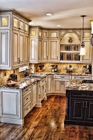 Pin By Sonya On Kitchen Antique White Kitchen Rustic Kitchen Cabinets Antique White Kitchen Cabinets