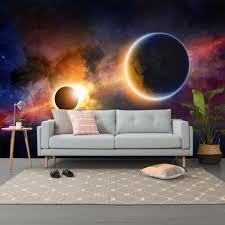 Textured wallpapers, designer wallpapers for wall, decor design ideas for walls, sponge washable canvas painting images and wall art photo wallpaper murals for decoration on canvas wall poster prints, digital phot frames for interior home décor, living room, bedroom, corporate offices. Buy 3d Glowing Planet Earth In Space Self Adhesive Kids Bedroom Wallpaper Wall Mural Online In India 274240563033