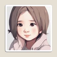 Big Forehead Girl Magnets for Sale