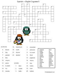 Printable Spanish Freebie Of The Day Spanish English Cognates Crossword Puzzle 5 From Printablespanish Com Learning Spanish Cognates Spanish Lessons For Kids