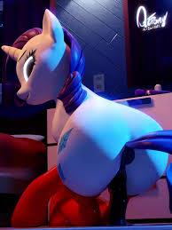 Rarity sits on a dildo