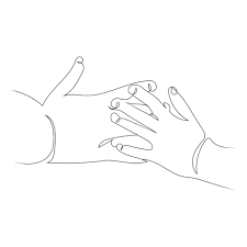 Hand on hand line art drawing style, The Hand sketch black linear isolated  on white background, And the best Hand on hand vector illustration.  11114286 Vector Art at Vecteezy
