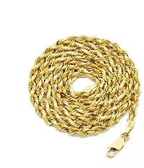Here look at our best 24k gold chains in different designs with images. 14k Yellow Gold 3 5mm Diamond Cut Rope Chain Necklace Mens Womens With Lobster Lock 18 20 22 24 26