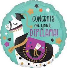 Llama Graduation Balloon 18 Inch Foil Balloon Llama Party Etsy Graduation Balloons Foil Balloons Graduation Celebration