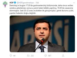 Demirtaş'ın özgürlüğü için bugün başvuru yapacağız diye konuştu. Hdp Den Selahattin Demirtas In Saglik Durumuyla Ilgili Aciklama Genel Durumu Iyidir Son Dakika