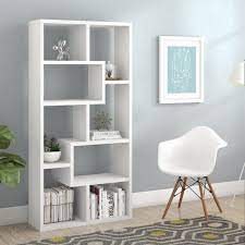 Popular gold metal bookcases in furniture of america nara contemporary 6 shelf tiered. Chrysanthos 71 H X 35 5 W Geometric Bookcase Ideas De Muebles Pintados Mueble Divisor De Ambientes Diseno De Estanteria