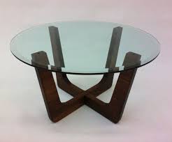 Quick Ship 28 Mcm Round Glass Top Mid Century Modern Coffee Cocktail Table Pearsall Inspired Solid Walnut Cocktail Table Round Glass Coffee Table Round Dining Table Modern Round Wood Dining Table