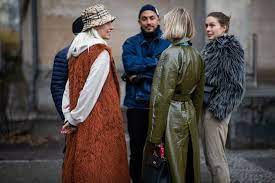 Cloudy Zakrocki Is Seen Wearing Sleeveless Coat Burberry Bucket Hat Sleeveless Coat Berlin Fashion Week Fashion Photography Editorial