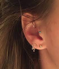 Venus By Maria Tash In My Rook And Third Lobe Neometal In My Tragus Vale In Second Lobe And Z White Opal Earrings Crystal Wedding Jewelry Bridesmaid Earrings