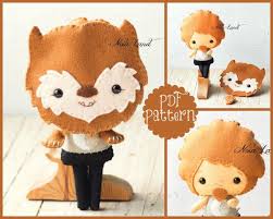pdf wolf man halloween pattern plush doll pattern softie etsy in 2021 felt toys patterns stuffed toys patterns felt toys