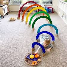 Recycle And Play On Instagram Diy Rainbow Tunnel To Brighten Anyone S Day I Love This Idea By Playroomsto Baby Tunnel Activities For Kids Diy Baby Stuff