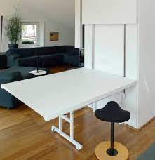 This folding table is very suitable for small apartments, compact living spaces and simple aesthetics of modular design. Fold Down Table Wall Mounted That Disappears Once Closed