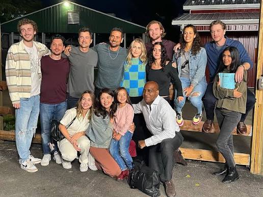 Full cast photo from the final table read, including me and Athena. Held  this one back until now. ❤️ #manifest #manifestonnetflix