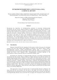 Full information about education in malaysia: Pdf Entrepreneurship Education In Malaysia A Critical Review