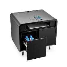 Smart Side Table With Cooling Drawer Black Sobro In 2020 Black Side Table Thermoelectric Cooling End Tables
