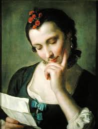 And as a young lad he had a thick head of hair: A Young Woman Reading A Love Letter Pietro Antonio Rotari As Art Print Or Hand Painted Oil