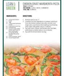 Chicken Crust Margherita Pizza Lean And Green Meals Lean Meals Healthy Pizza Recipes