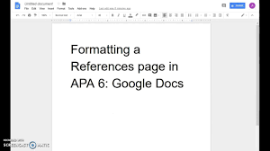 Apa format is easy in google drive! Google Docs Formatting A References Page In Apa 6th Edition Current For 2018 2019 Youtube
