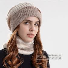Mũ Len Nữ Kèm Khăn Quàng Cổ Cho Mùa Đông Dệt Kim Cao Cấp ML038