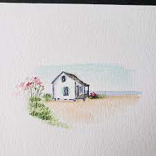 Watercolor House Painting Art Drawings