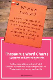 Thesaurus Word Charts Synonym Antonyms Words Forgetful Momma Synonyms And Antonyms Words Thesaurus Words Synonyms And Antonyms