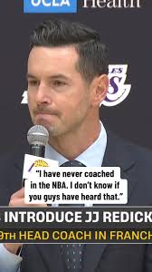JJ Redick making jokes during his intro as the Los Angeles Lakers new Head  Coach 😂 , #lakers #shotclock247