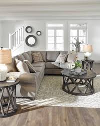 Signature Design By Ashley Olsberg Steel 3 Piece Sectional 48701 L3 Miskelly Furniture In 2020 Traditional Living Room Sectional Gray Sectional Living Room Living Room Grey