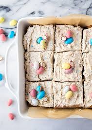 Most of our favorite desserts use eggs, such as cakes, cookies, and more. Malted Blondies With Leftover Easter Candy Robin Eggs Easter Dessert Dessert For Two No Egg Desserts