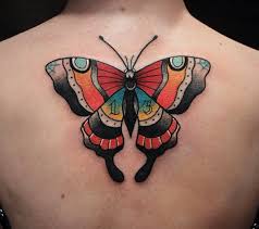 3d realistic black and blue butterfly tattoo on chest. Butterfly Tattoos Dublin The Ink Factory Dublin 2