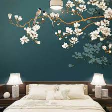 online shop custom behang muurschildering hand geschilderd chinese stijl bloemen vogels woonkam muurschildering behang slaapkamer interieur slaapkamerdecoratie