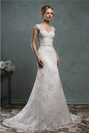 2017 Fitted A Line Cap Sleeve Sheer Back Vintage Lace Wedding Dress Tn0074 Lace Wedding Dress Vintage Wedding Dresses Lace Beige Wedding Dress