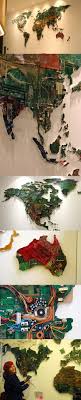Maps Made From Electronic Waste Waste Art Electronic Waste Recycled Art