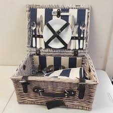 The charleston luxury picnic basket for 4 is a timeless picnic time treasure, an heirloom quality handwoven wicker picnic basket with sturdy lid and premium picnic service for four. Borrow Wicker Basket Picnic Set 2 People