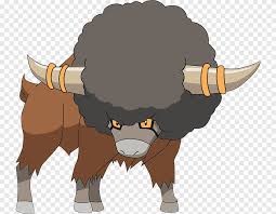 The horns on its forehead are now shorter, and it has a third, wider horn on its nose. Pokemon Black White Pokemon Sun And Moon Pikachu Pokemon Go Tauros Pikachu Mammal Carnivoran Png Pngegg