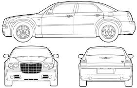 Car Blueprint Car Drawings Chrysler 300c Chrysler 300