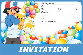 Invitation Sasha Et Pikachu A Imprimer Le Passionne Et Celebre Dresseur De Pokemon Anniversaire Pokemon Invitation Anniversaire Invitation Anniversaire Enfant