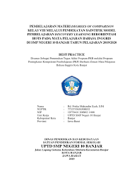 Ubahlah kalimat comparative degree berikut ke bentuk positive degree dan superlative degree! Best Practice Friska Degree Of Comparison 1