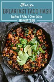 Chorizo And Potato Meal Prep Taco Breakfast Hash Fed Fit Recipe Egg Free Recipes Egg Free Breakfast Healthy Breakfast Recipes
